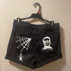 Hand painted Horror women’s time and tru shorts